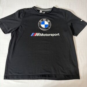 BMW Motorsport Shirt Mens XL Puma M Series Short Sleeve Graphic Tee Black Gym A+